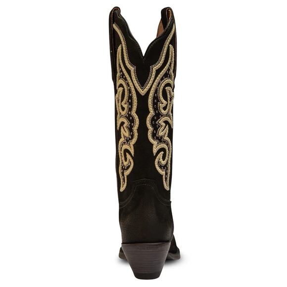 Buck & Brana Ginnger Black Leather Embroidered Western Boots Women's 8 - Picture 3 of 5